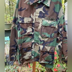 $19 Vintage Military Coat: Combat Woodland Camouflage.